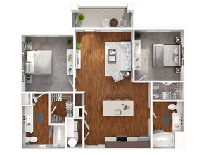 2 Bed, 2 Bath A 04310 floor plan
